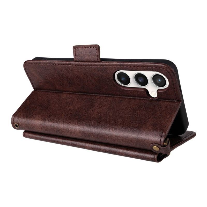 Skórzany Futerał Samsung Galaxy S25 Fe Etui Na Telefon Wielofunkcyjny Portfel