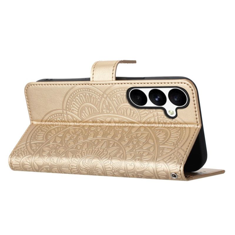 Skórzany Futerał Samsung Galaxy S25 Fe Etui Na Telefon Wzór Mandali