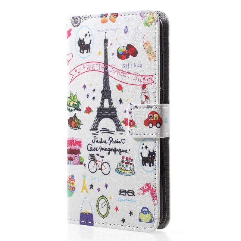 Skórzany Futerał Huawei P20 Pro Etui na Telefon Kocham Paryż