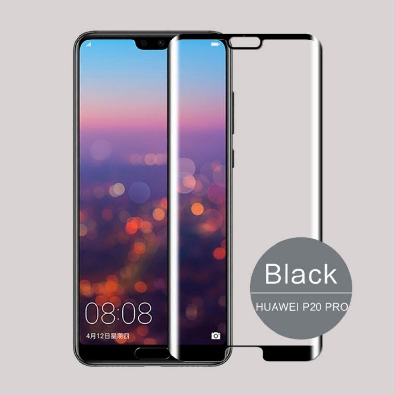 Zakrzywiona Ochrona Ze Szkła Hartowanego Huawei P20 Pro Przezroczysty Czarny Mofi