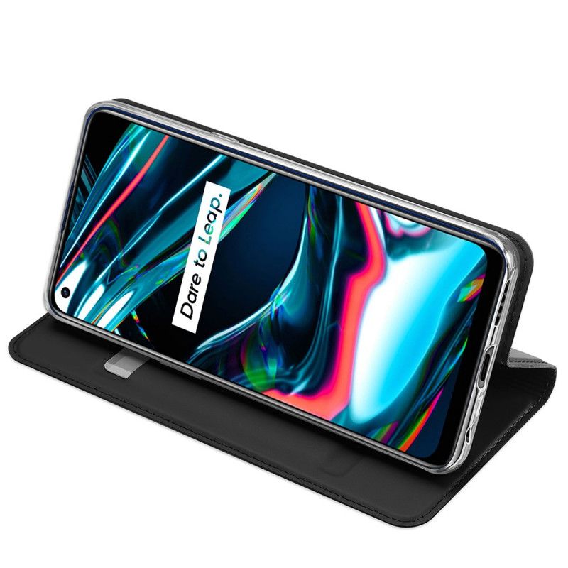 Flip Kotelot Realme 7 Pro Granatowy Czarny Skóra Pro Dux Ducis Etui Ochronne