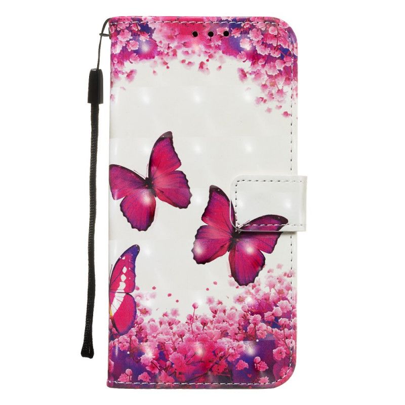 Etui Folio Samsung Galaxy Note 10 Czerwone Motyle