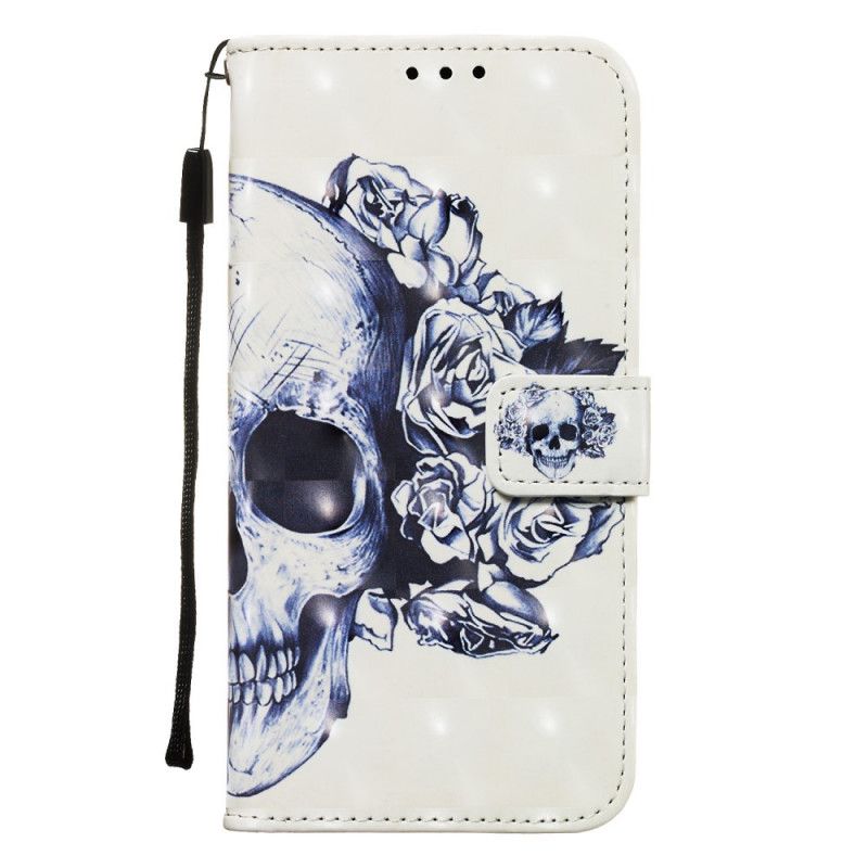 Etui Folio Samsung Galaxy Note 10 Kwiecista Czaszka Etui Ochronne