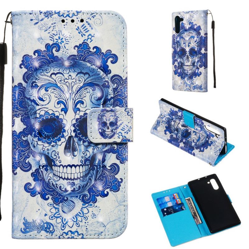 Etui Folio Samsung Galaxy Note 10 Niebieska Czaszka