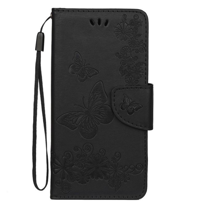 Etui Folio Samsung Galaxy Note 10 Szary Czarny Wspaniałe Motyle Stringi