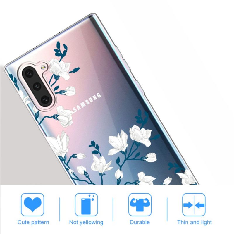 Etui Samsung Galaxy Note 10 Białe Kwiaty
