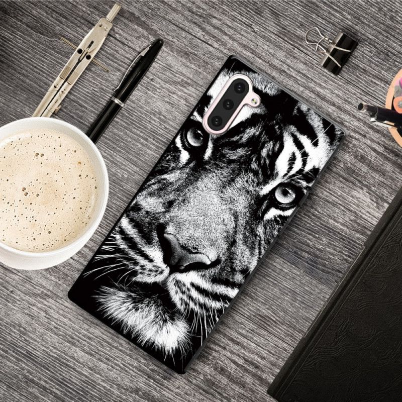 Etui Samsung Galaxy Note 10 Czarno-Biały Tygrys