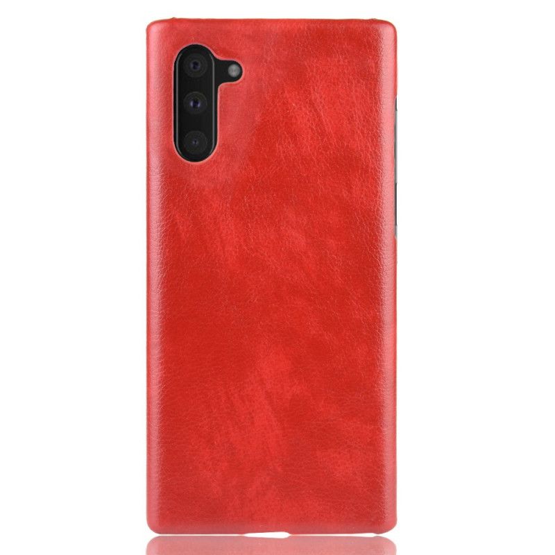 Etui Samsung Galaxy Note 10 Czerwony Czarny Efekt Skóry Liczi Etui Ochronne