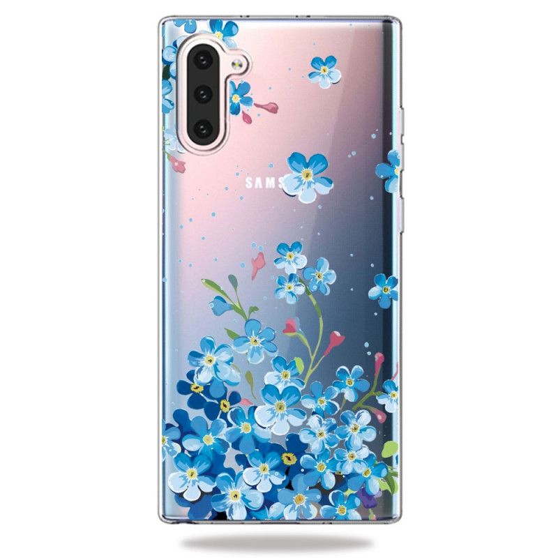 Etui Samsung Galaxy Note 10 Niebieskie Kwiaty Etui Ochronne