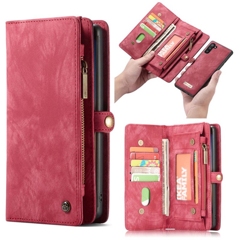 Flip Kotelot Samsung Galaxy Note 10 Czerwony Czarny Etui na Telefon Etui Z Portfelem I Etui