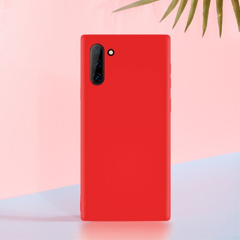 Futerały Samsung Galaxy Note 10 Czerwony Czarny Etui na Telefon Płynny Silikon Na Poziomie X