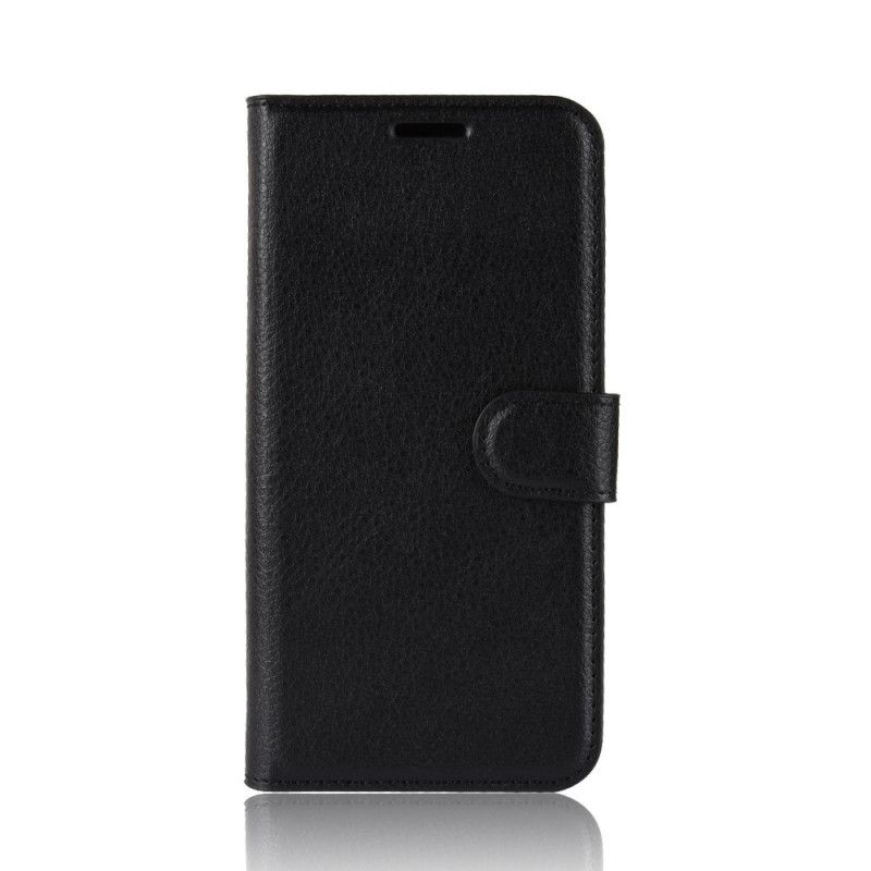 Skórzany Futerał Samsung Galaxy Note 10 Biały Czarny Etui na Telefon Klasyczny