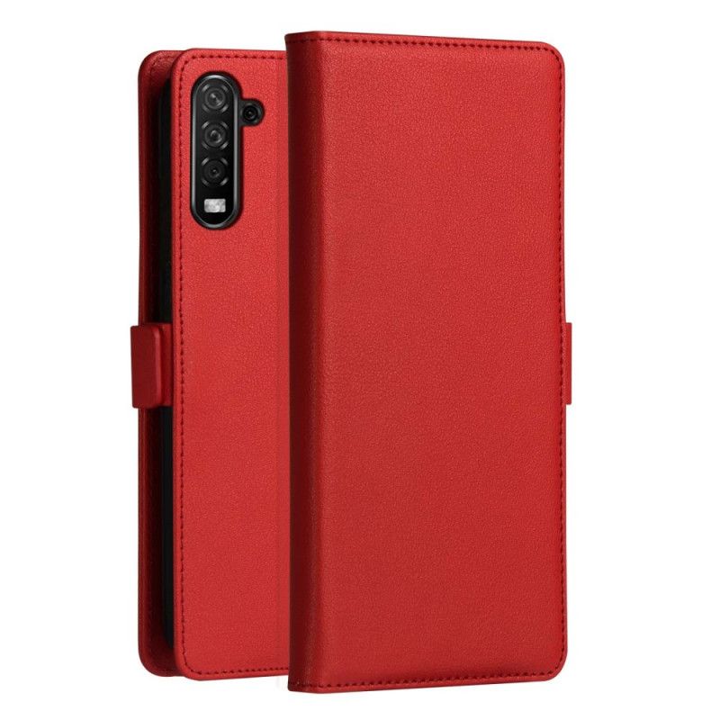 Skórzany Futerał Samsung Galaxy Note 10 Czerwony Czarny Etui na Telefon Seria Dzgogo Milo