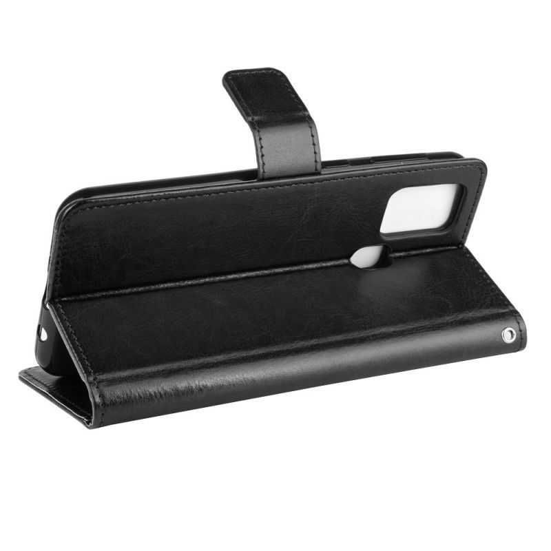 Etui Folio Samsung Galaxy M31 Czerwony Czarny Efektowna Sztuczna Skóra Etui Ochronne