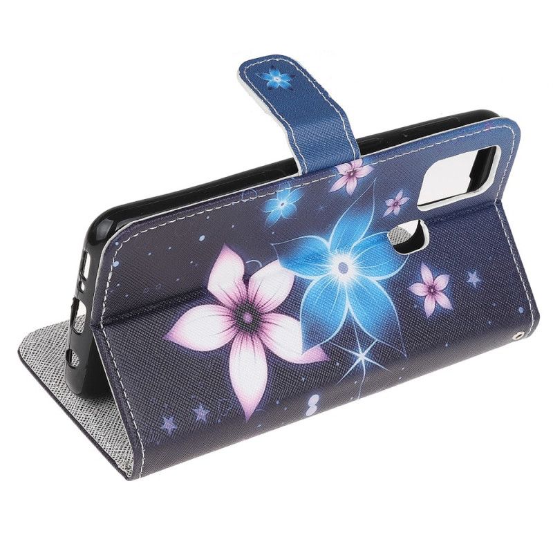 Etui Folio Samsung Galaxy M31 Księżycowe Kwiaty Ze Stringami Etui Ochronne