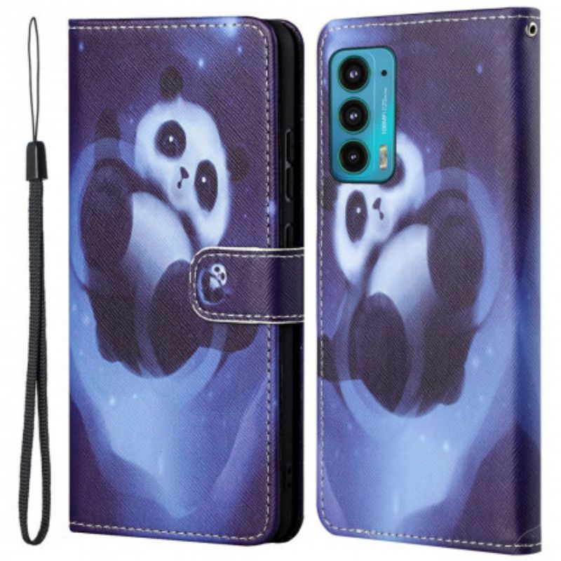 Etui Folio Do Motorola Edge 20 Panda Space Strappy