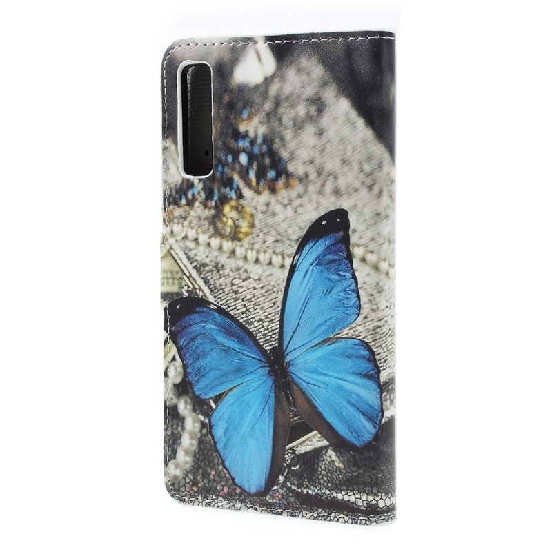 Etui Folio Samsung Galaxy A7 Niebieski Motyl