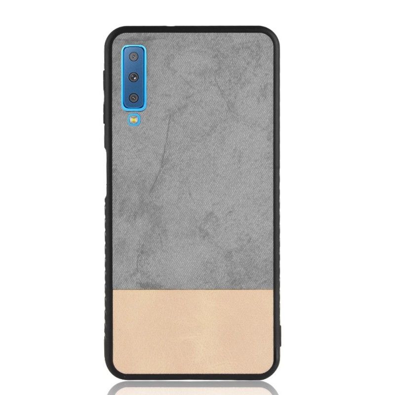 Etui Samsung Galaxy A7 Szary Czarny Dwukolorowa Imitacja Skóry