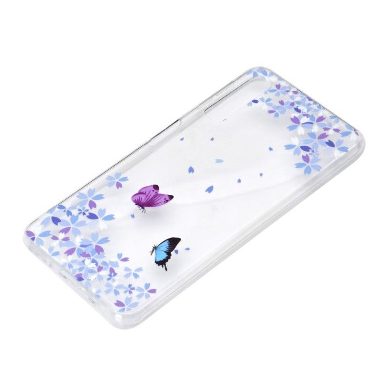 Futerały Samsung Galaxy A7 Etui na Telefon Przezroczyste Motyle I Kwiaty