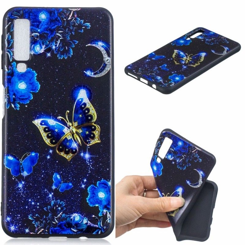 Futerały Samsung Galaxy A7 Etui na Telefon Złoty Motyl