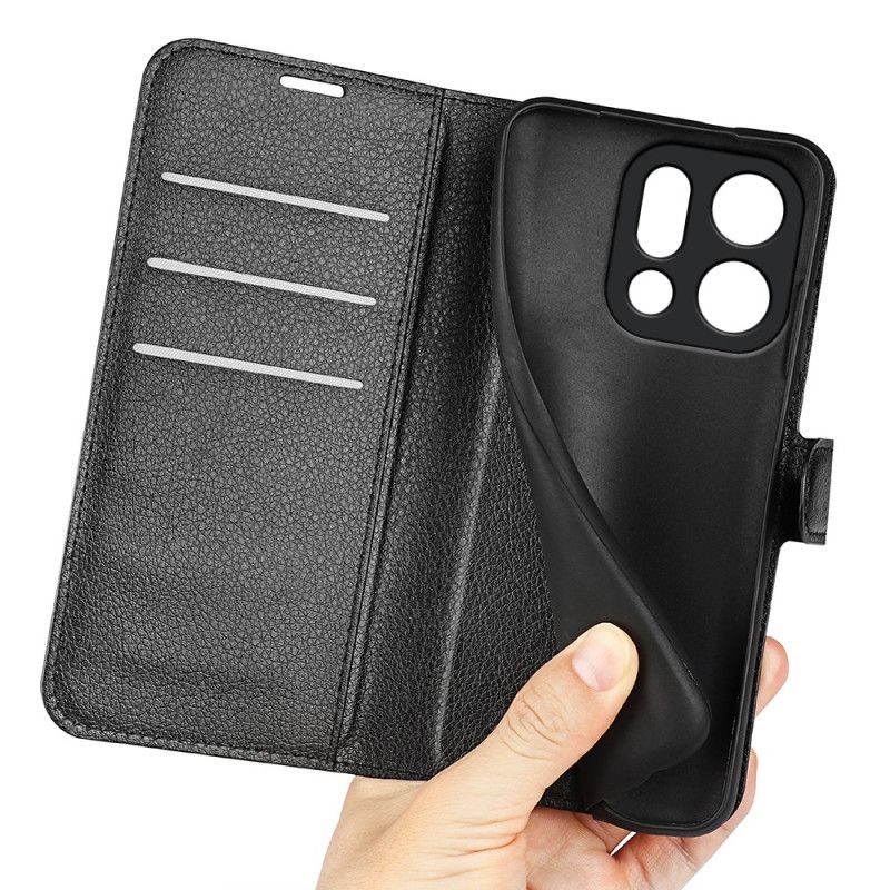 Etui Folio Do Oppo Find X9 5g Skóra Syntetyczna Liczi
