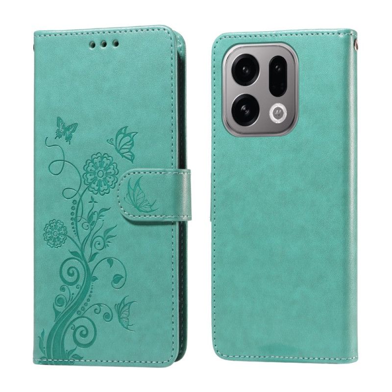Etui Folio Oppo Find X9 5g Kwiatowy Wzór Motyla