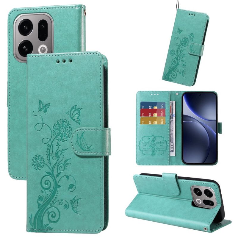 Etui Folio Oppo Find X9 5g Kwiatowy Wzór Motyla