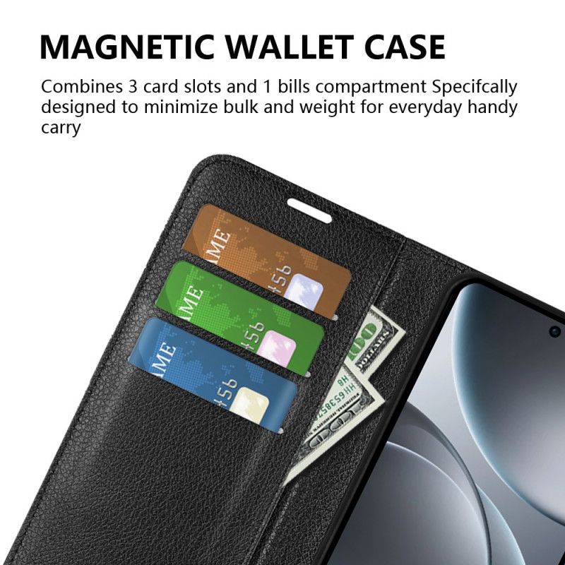 Etui Folio Oppo Find X9 5g Sztuczna Skóra Liczi Etui Ochronne