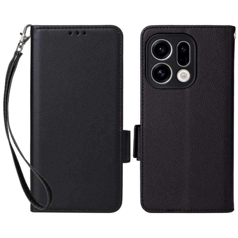 Etui Folio Oppo Find X9 5g Sztuczna Skóra Z Paskiem
