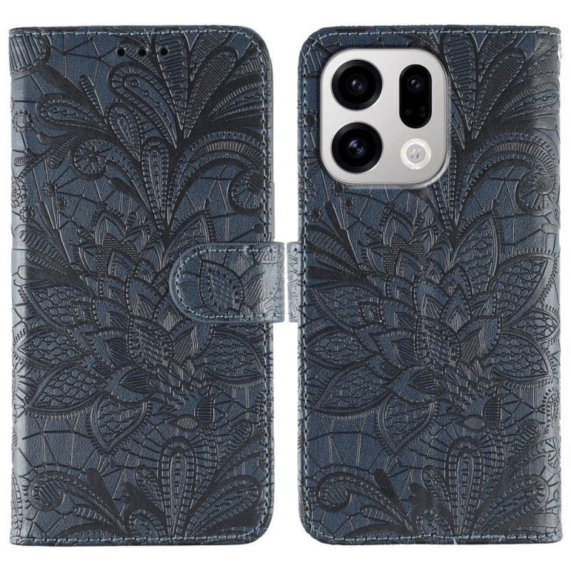 Etui Folio Oppo Find X9 5g Wzór Koronki W Kwiaty Etui Ochronne