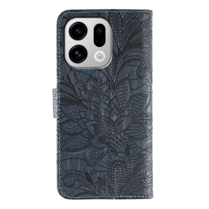 Etui Folio Oppo Find X9 5g Wzór Koronki W Kwiaty Etui Ochronne