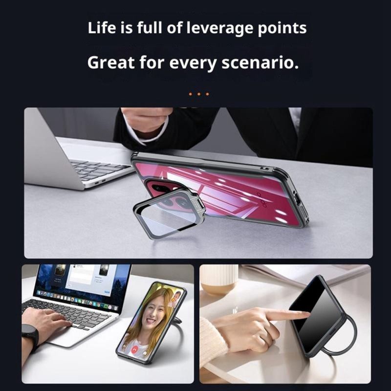 Etui Oppo Find X9 5g Przezroczyste Z Wbudowaną Podstawką I Ochroną Aparatu