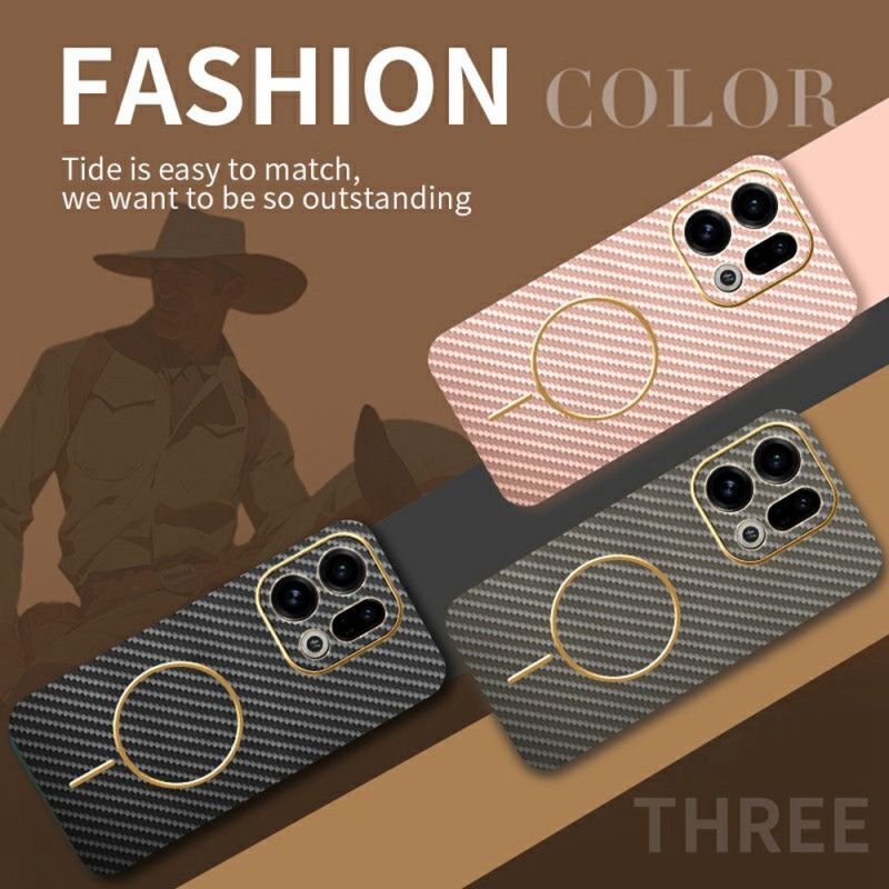Etui Oppo Find X9 5g Tekstura Włókna Węglowego