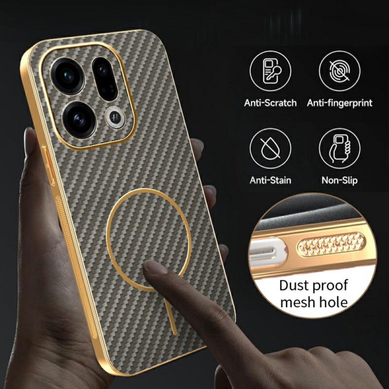 Etui Oppo Find X9 5g Tekstura Włókna Węglowego
