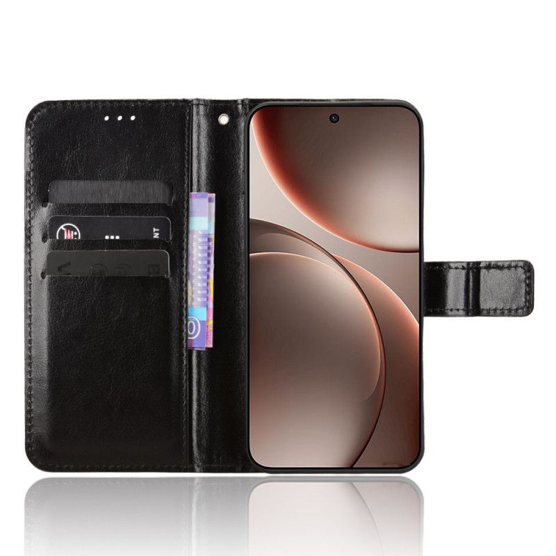 Skórzany Futerał Oppo Find X9 5g Etui Na Telefon Błyszcząca Sztuczna Skóra