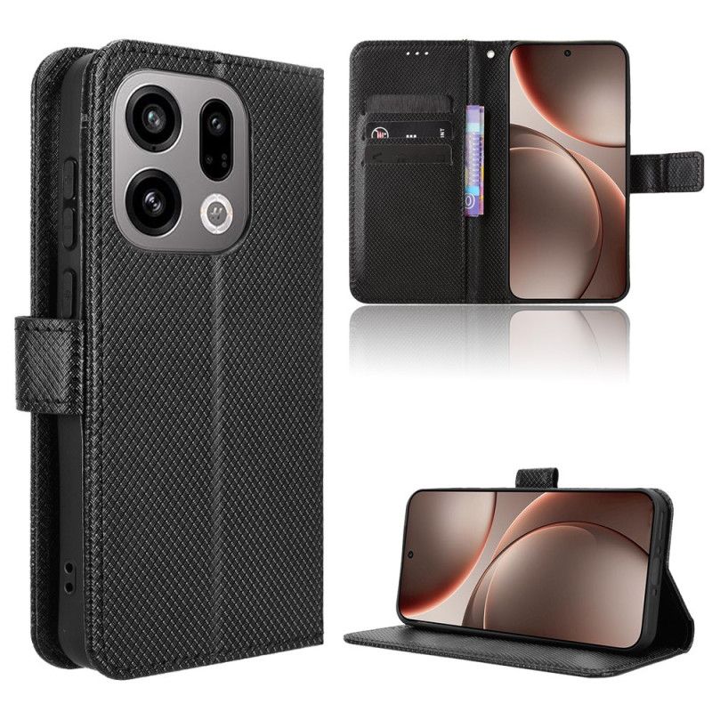 Skórzany Futerał Oppo Find X9 5g Etui Na Telefon Tekstura W Romby