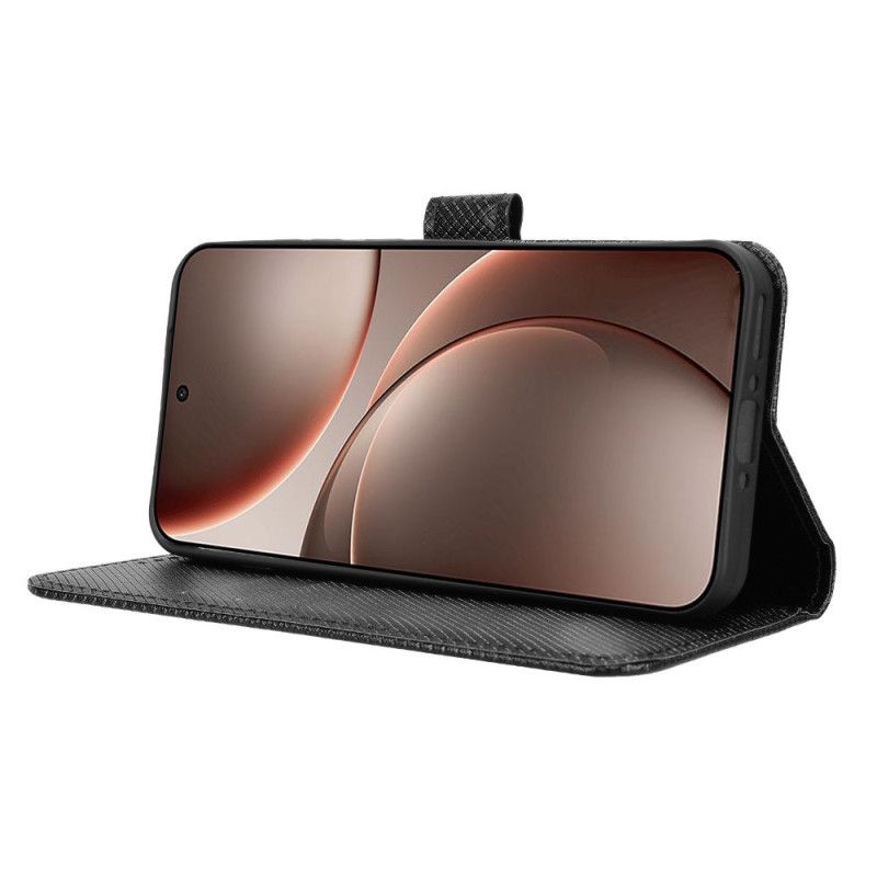 Skórzany Futerał Oppo Find X9 5g Etui Na Telefon Tekstura W Romby
