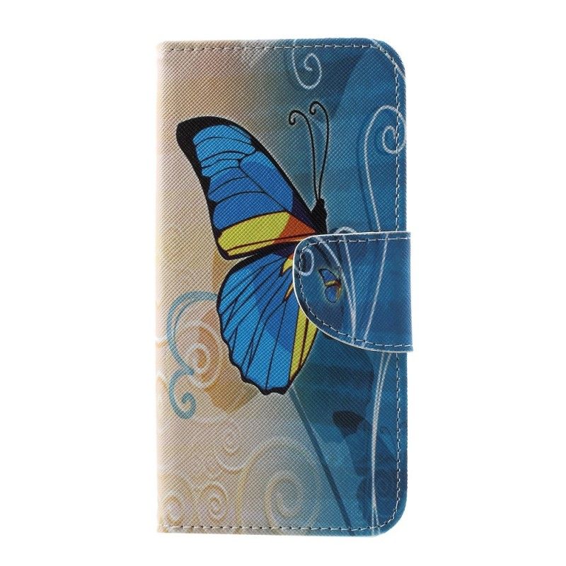 Etui Folio Samsung Galaxy S10 Jasnoniebieski Motyle I Kwiaty