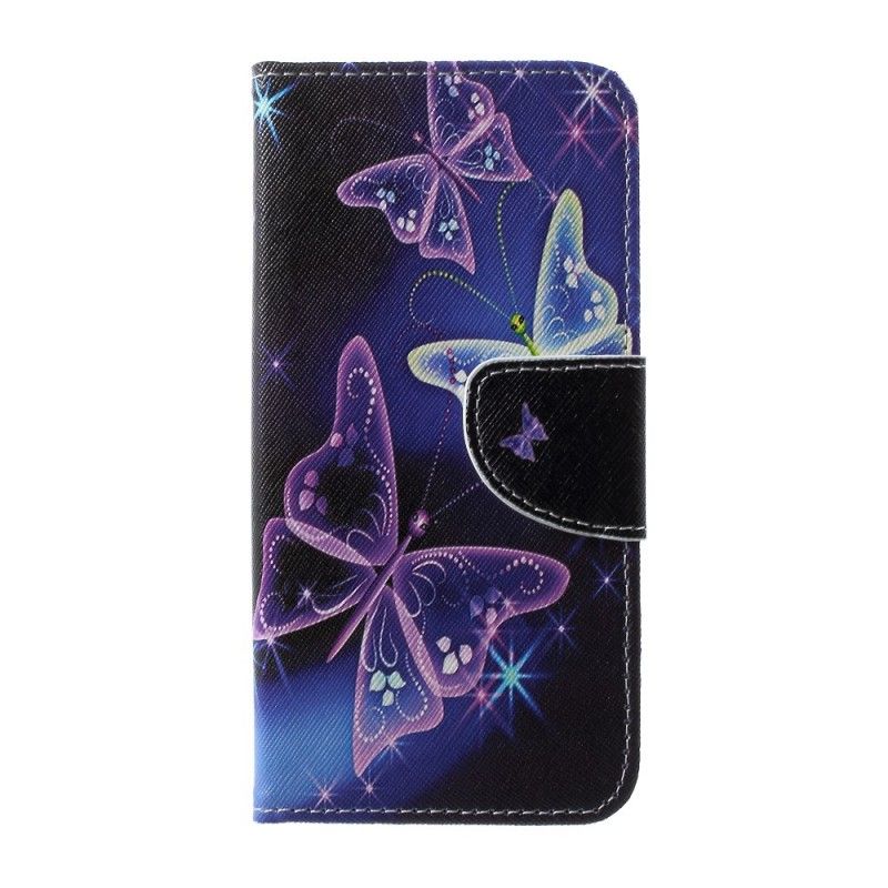 Etui Folio Samsung Galaxy S10 Jasnoniebieski Motyle I Kwiaty