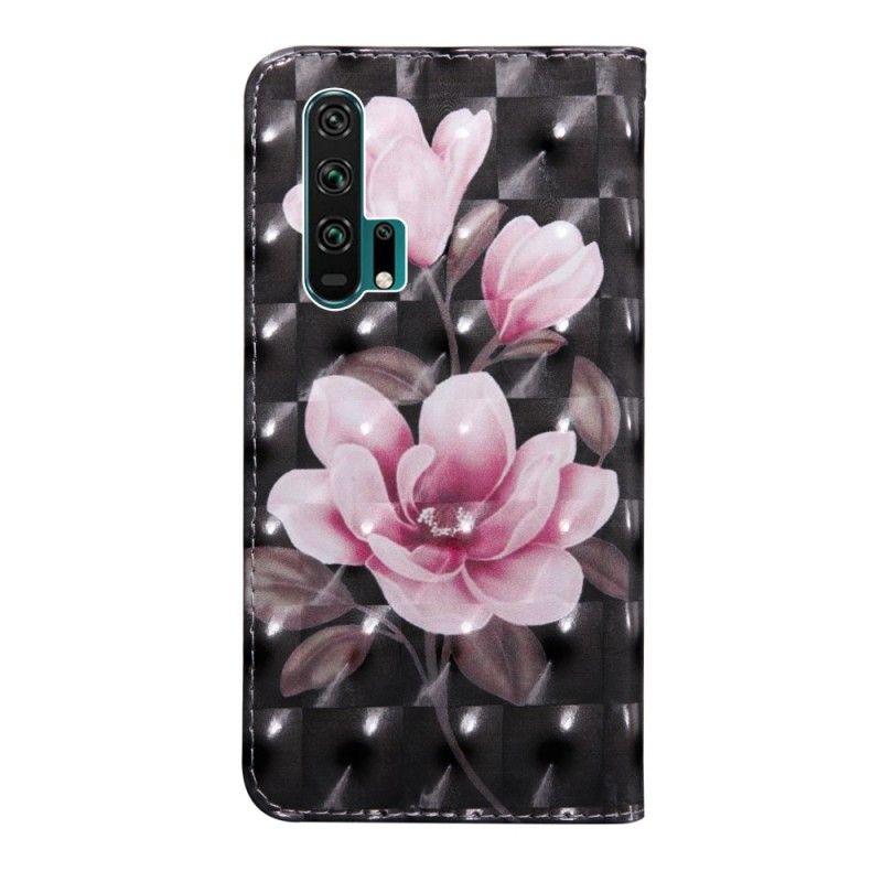 Skórzany Futerał Honor 20 Pro Etui na Telefon Kwitną Kwiaty