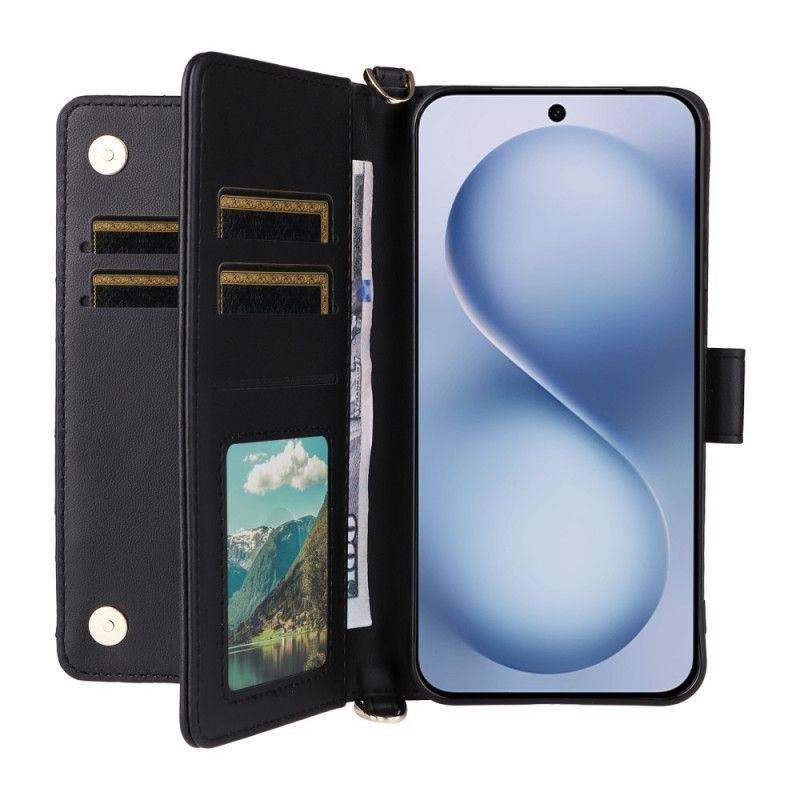 Etui Folio Vivo X200 Fe Pikowana Z Paskiem I Paskiem Na Ramię