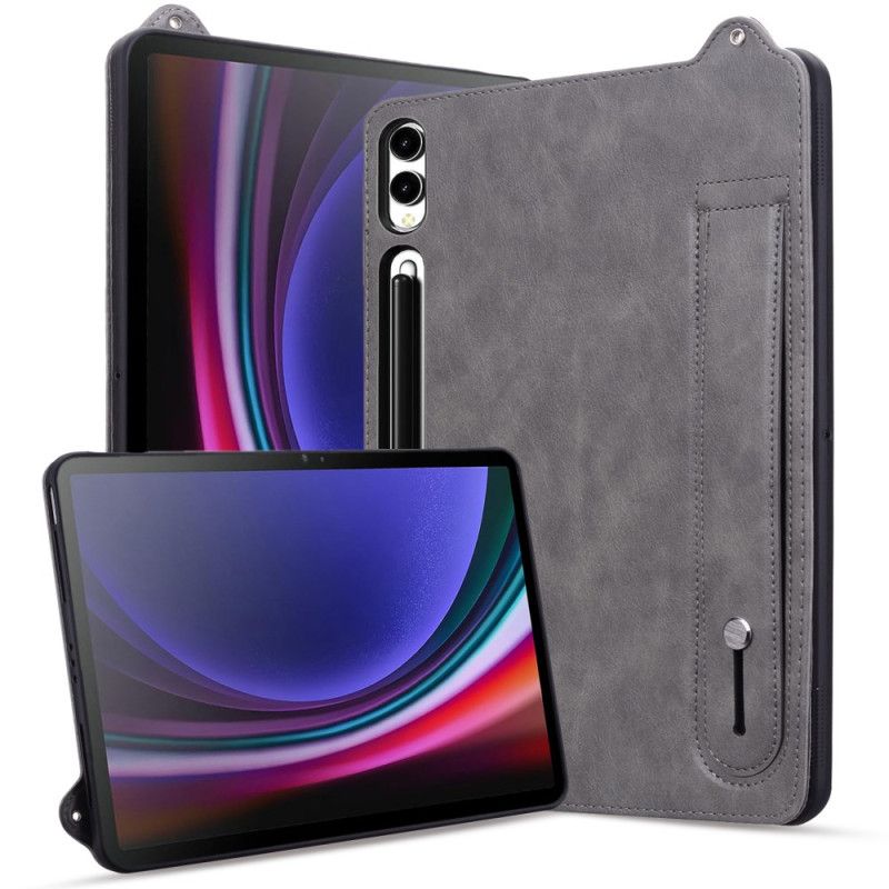 Etui Do Samsung Galaxy Tab S11 Ultra Efekt Skóry Z Paskiem Manualnym