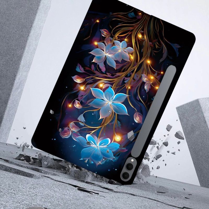 Etui Samsung Galaxy Tab S11 Ultra Niebieskie Kwiaty