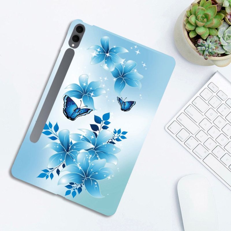 Etui Samsung Galaxy Tab S11 Ultra Niebieskie Motyle