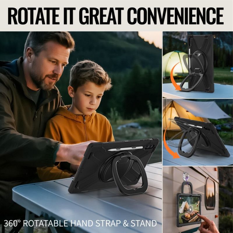 Etui Samsung Galaxy Tab S11 Ultra Potrójna Ochrona Z Obrotowym Uchwytem