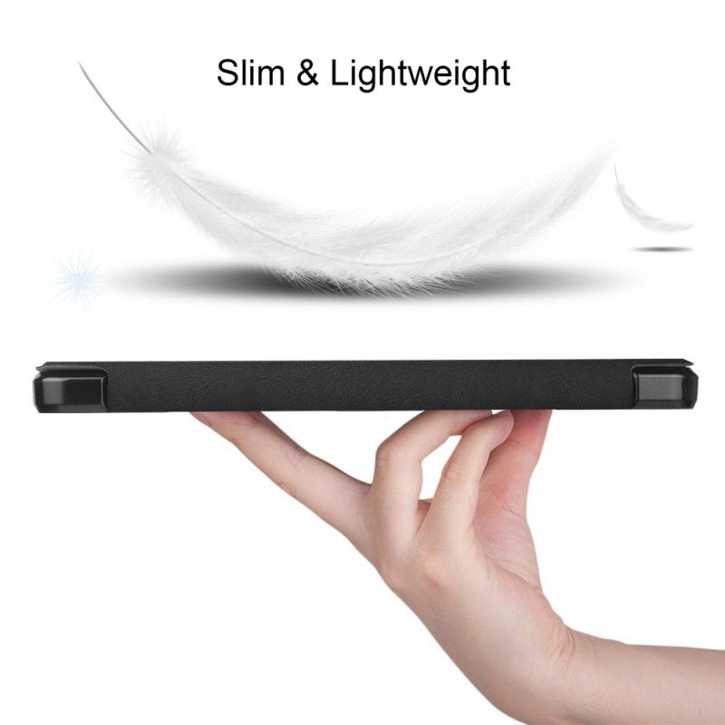 Elegancki Futerał Samsung Galaxy Tab A7 Szary Czarny Imitacja Skóry Liczi