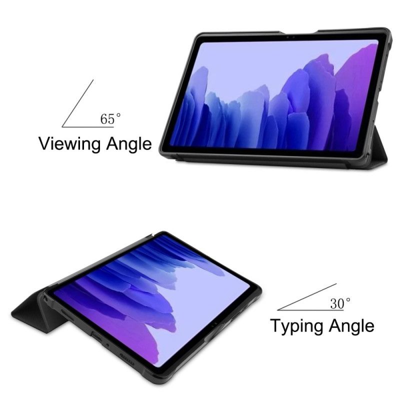 Elegancki Futerał Samsung Galaxy Tab A7 Szary Czarny Imitacja Skóry Liczi