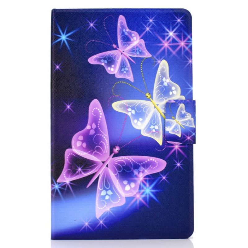 Etui Folio Samsung Galaxy Tab A7 Fioletowy Ciemnoniebieski Motyle Etui Ochronne