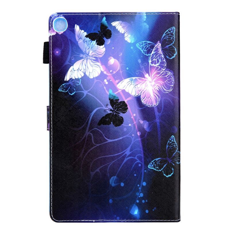 Etui Folio Samsung Galaxy Tab A7 Fioletowy Czarny Motyle W Locie Etui Ochronne
