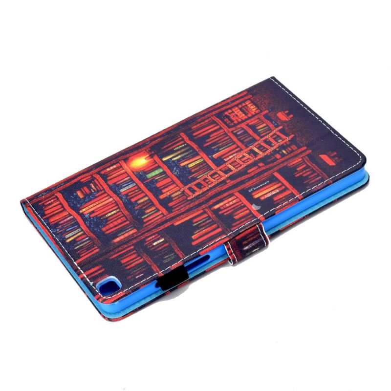 Pokrowce Samsung Galaxy Tab A7 Ciemnoczerwony Brązowy Biblioteka